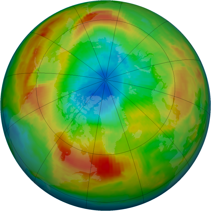 Arctic ozone map for 20 March 1997